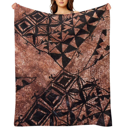 Tongan Tapa Design Throw Blanket