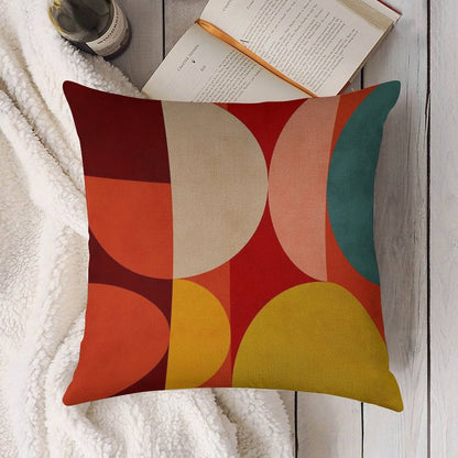 Mid Century 1 Linen Throw Pillow Cover