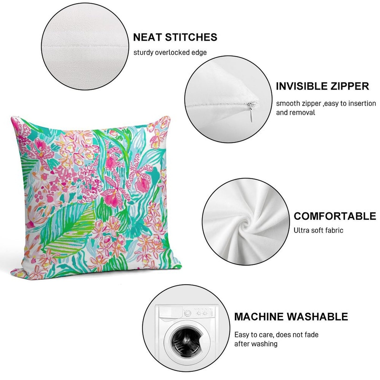 Orchid Summer Soft Home Decor Throw Pillow