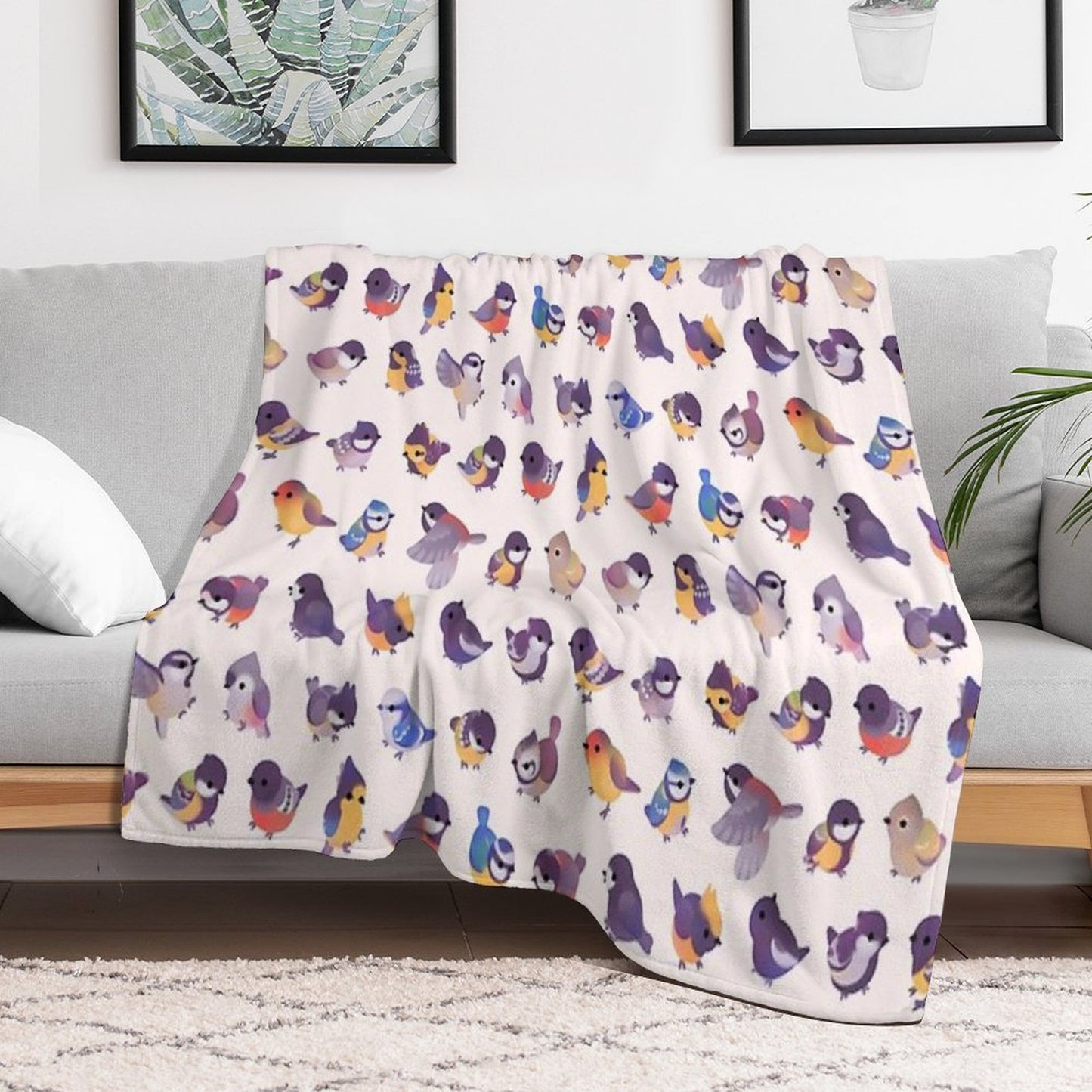 Little Bird (Paridae) Throw Blanket