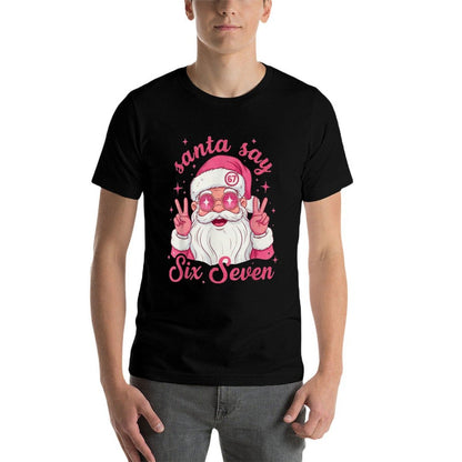 67 Christmas Funny Six Seven Meme Santa Say Six Seven  Fade-proof Color T-Shirt