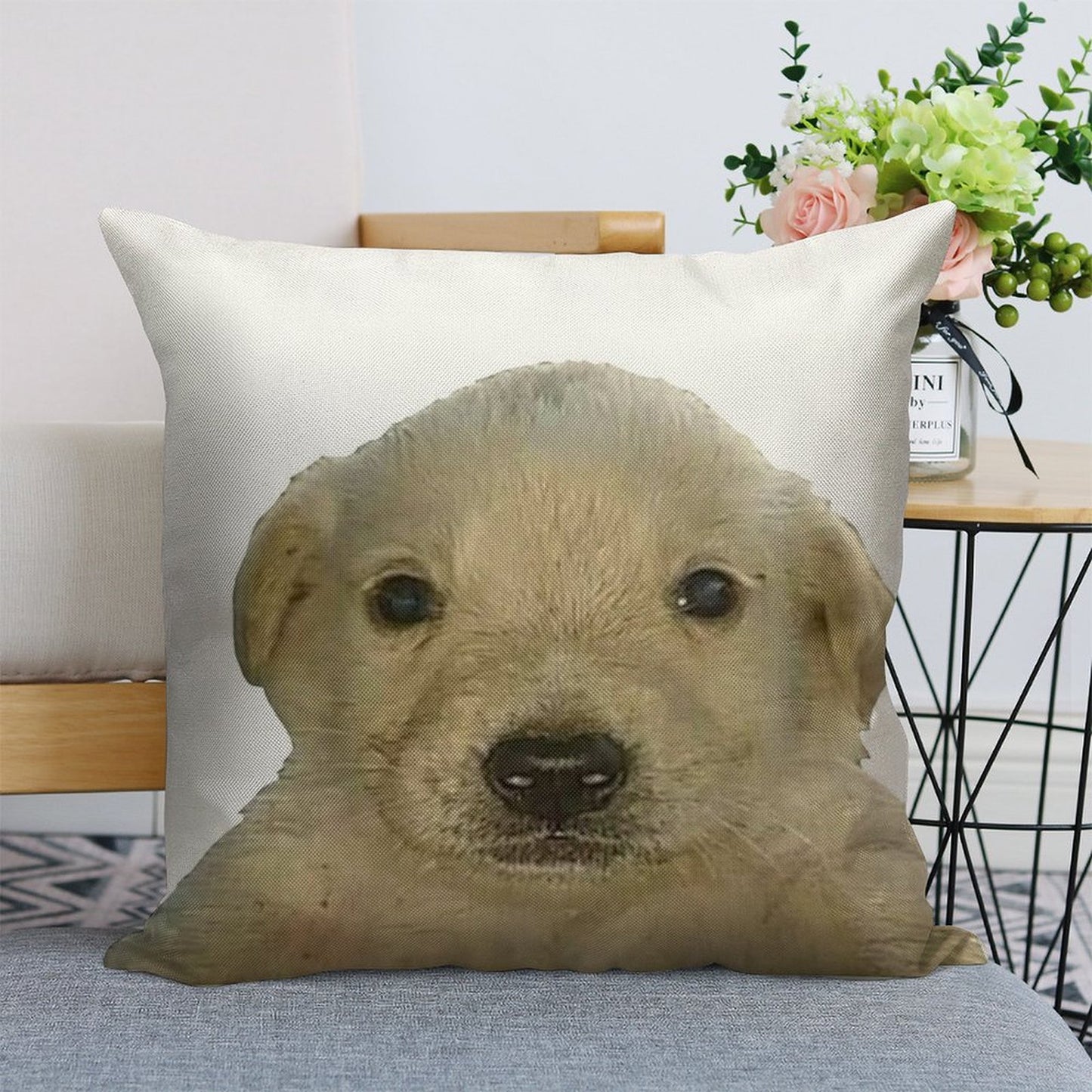 Jotchua Meme Jotchua Dog Linen Throw Pillow Cover
