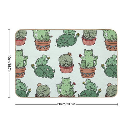 Cactus Cats Bath Mat