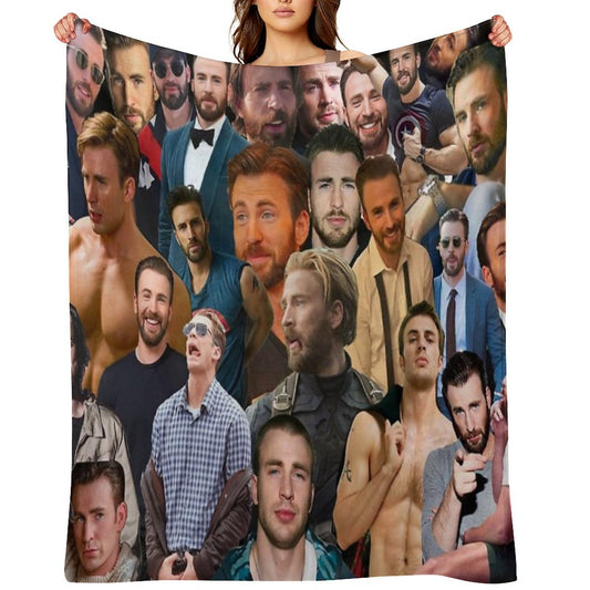 Chris Evans Collage Throw Blanket