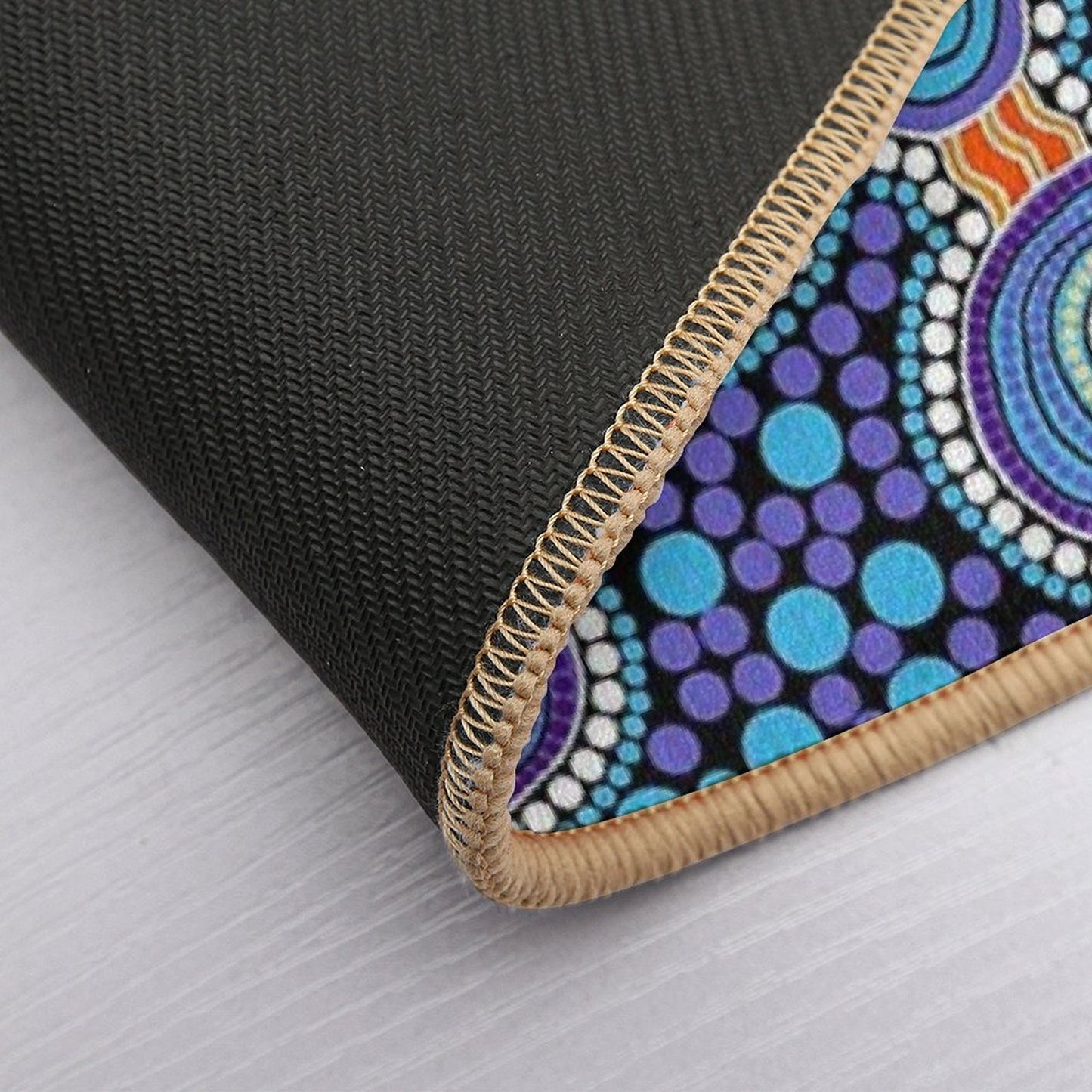 Authentic Aboriginal Art - The Journey Blue Bath Mat