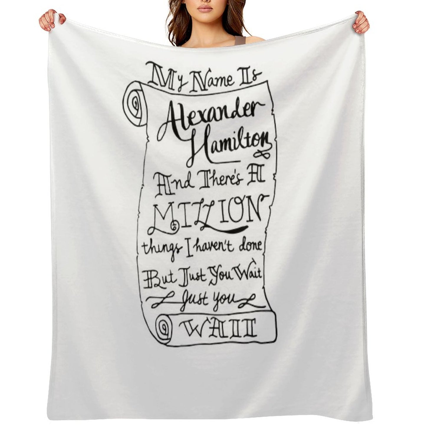 Alexander Hamilton Scroll Throw Blanket