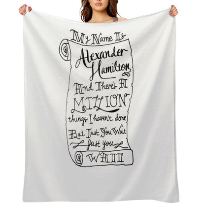 Alexander Hamilton Scroll Throw Blanket
