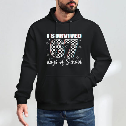 I Survived 67 Days of School Funny Retro 67 Meme Students Moisture-Wicking Hoodie