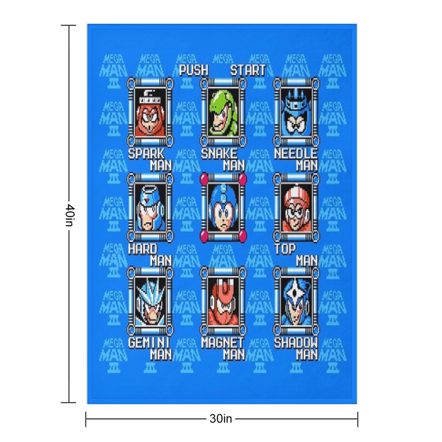 Megaman 3 Stage Select Throw Blanket