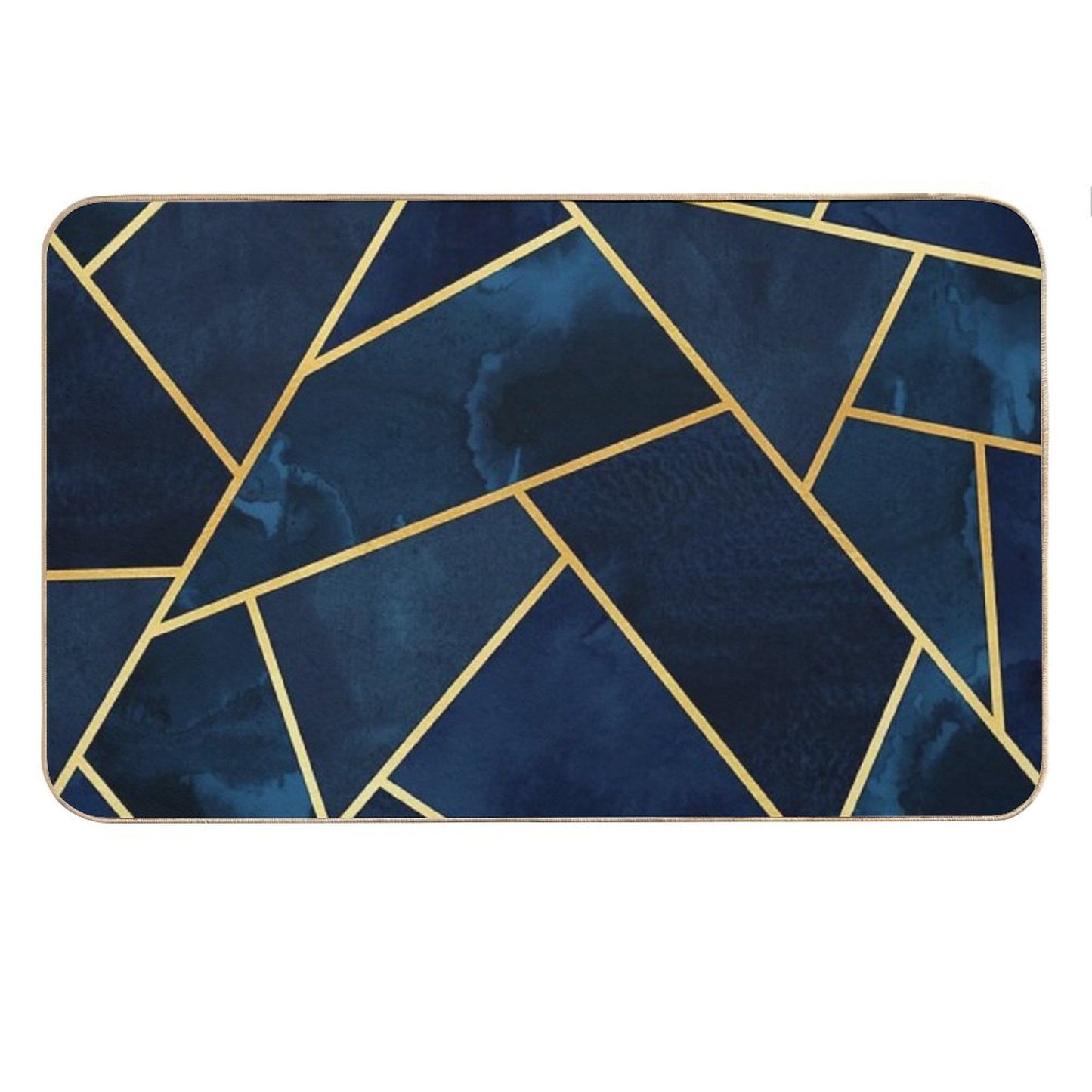 Navy & Gold Geo Bath Mat