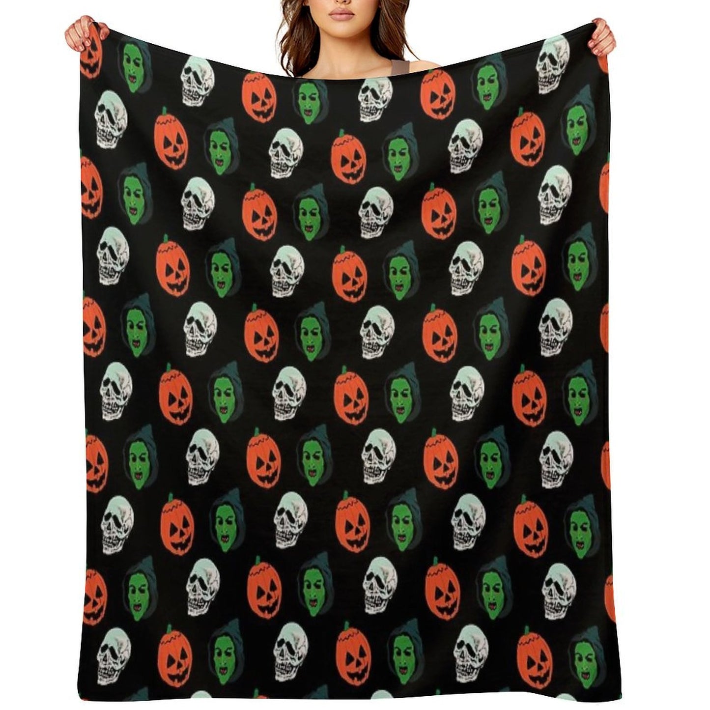 Silver Shamrock Mask Set Throw Blanket
