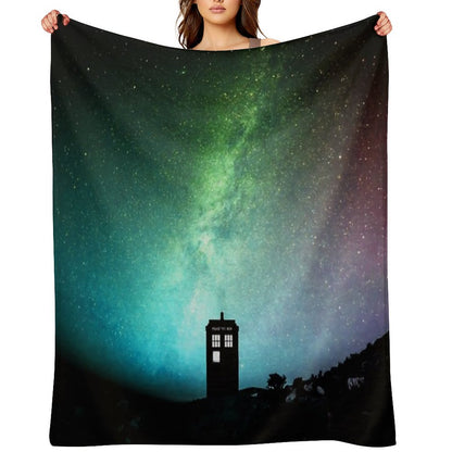 Starry Moon Art Blossom Throw Blanket