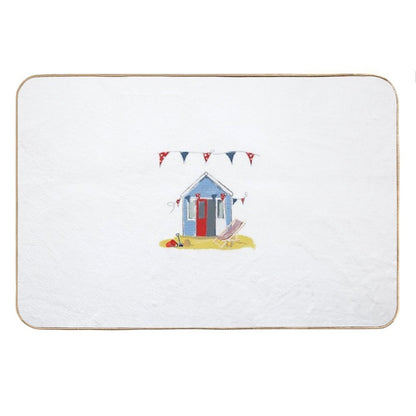 #Beach Hut Seaside Bath Mat