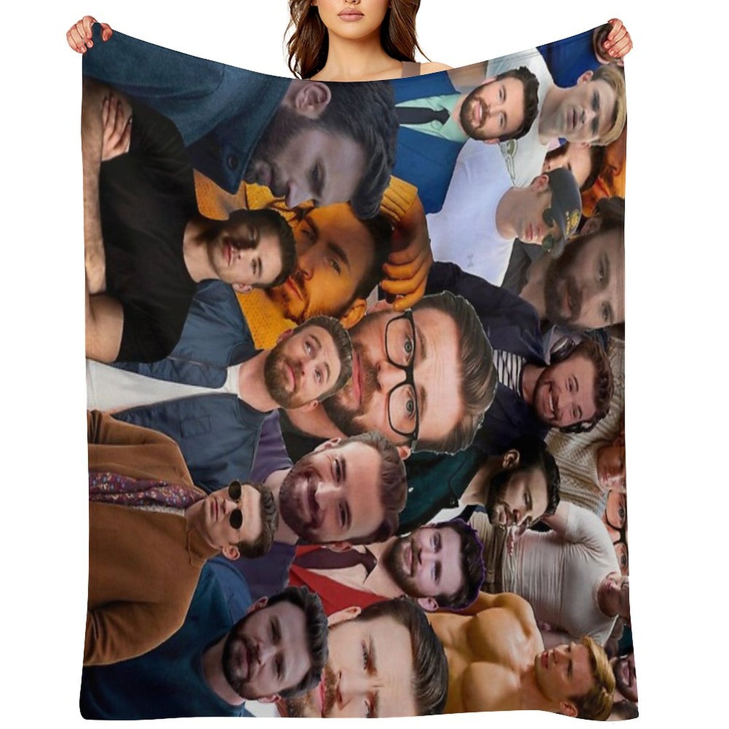 Chris Evans Photo Collage Throw Blanket