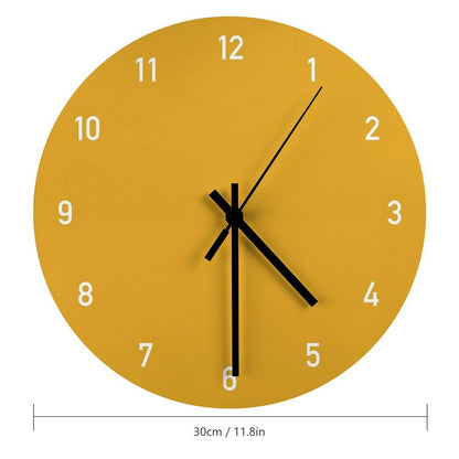Clock Numbers Mustard Wall Clock