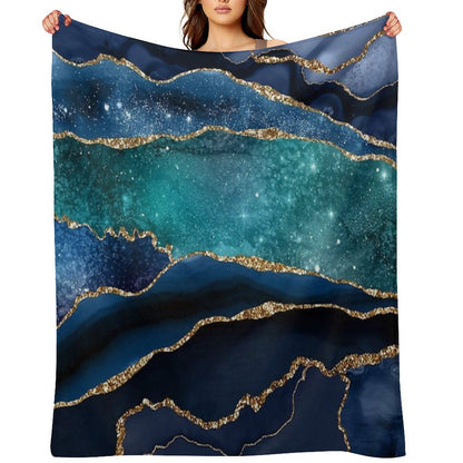Glamour Milky Way Faux Marble Galaxy Throw Blanket