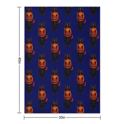 Halloween Pumpkin Monster Creepy Cute Art Throw Blanket