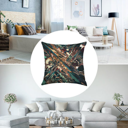 Melting Copper Abstract Linen Throw Pillow Cover