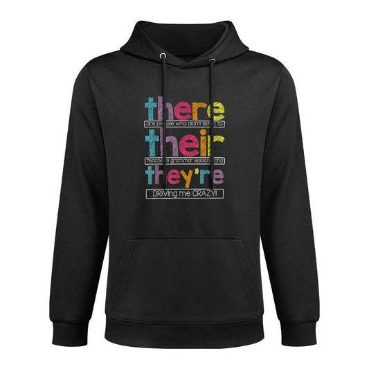 There Their Theyre English Grammar Teacher Funny Humor Kangaroo Pocket Hoodie