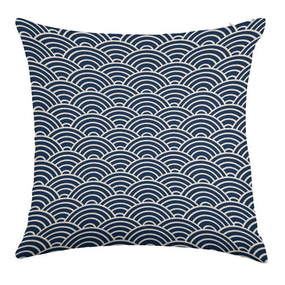 Seigaiha  Japanese Collection Linen Throw Pillow Cover