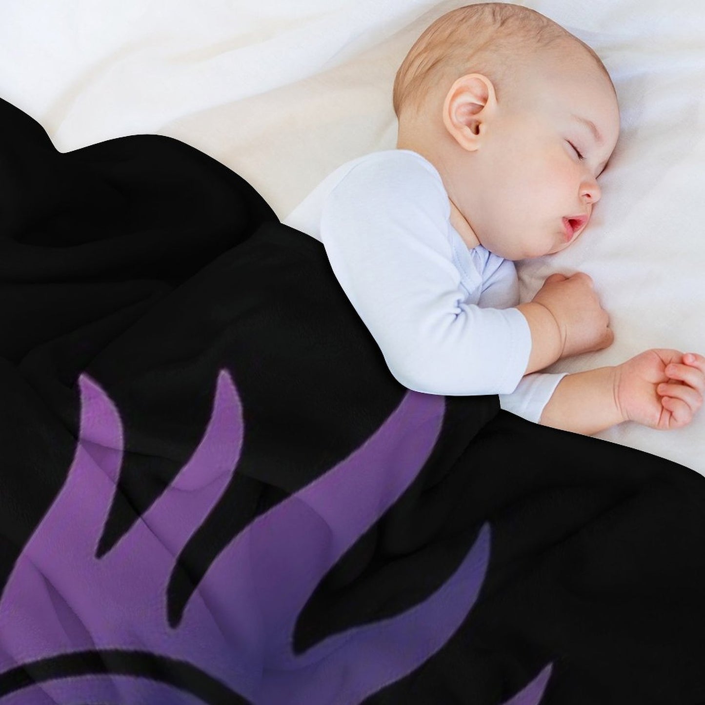 Purple Pentacle Black Throw Blanket