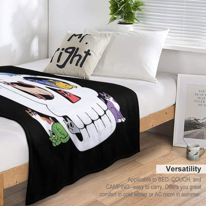 Skull Is Full of Cats Throw Blanket