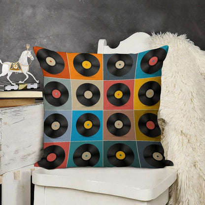 Album,Vinyl Record,Music Poster Linen Throw Pillow Cover