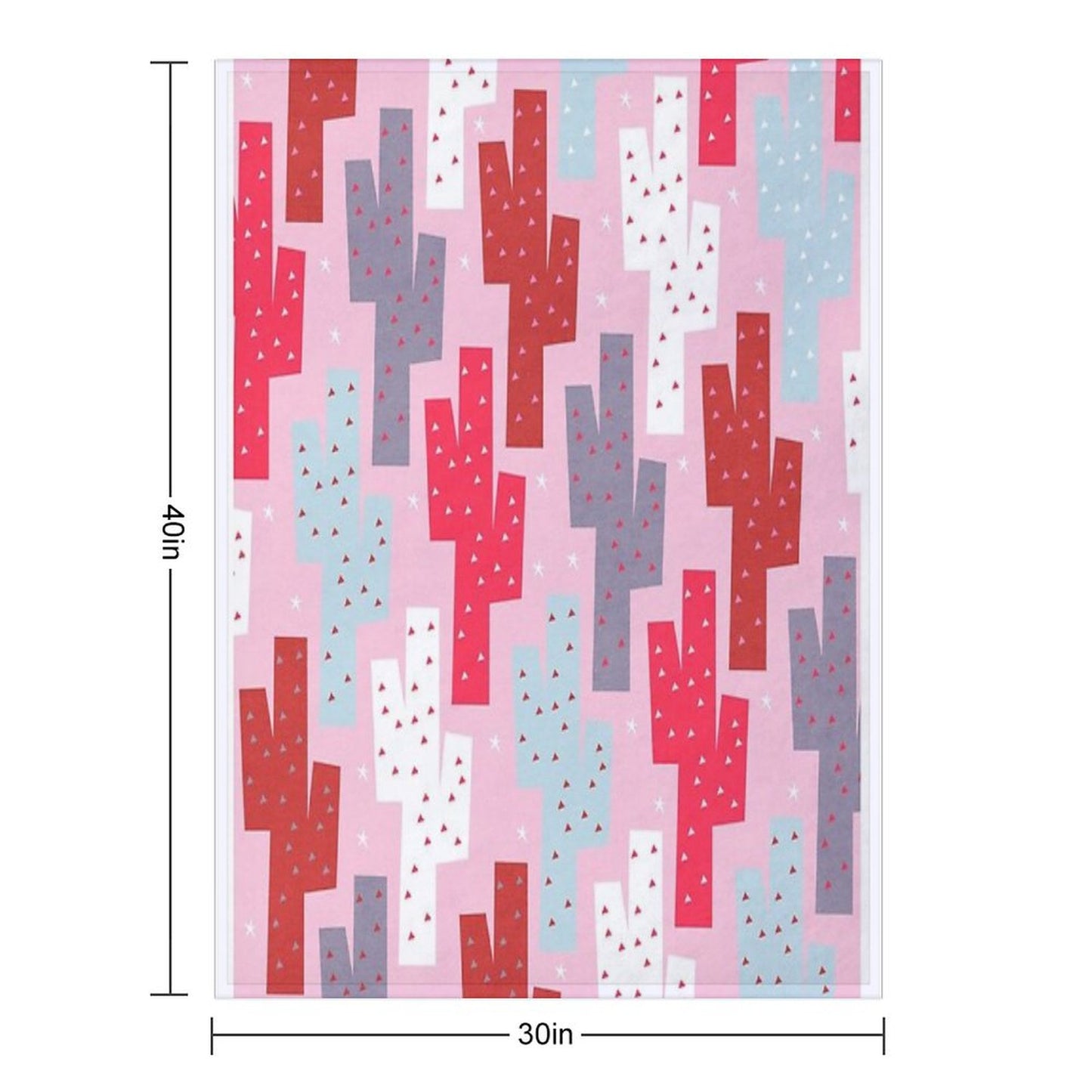 Sweet Cactus Pattern Throw Blanket