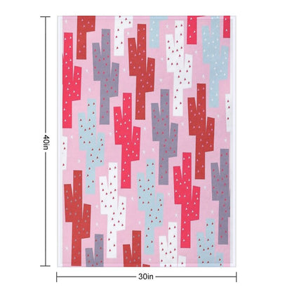 Sweet Cactus Pattern Throw Blanket
