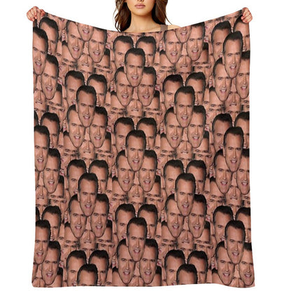 Bruce Campbell Evil Dead Head Shot Throw Blanket