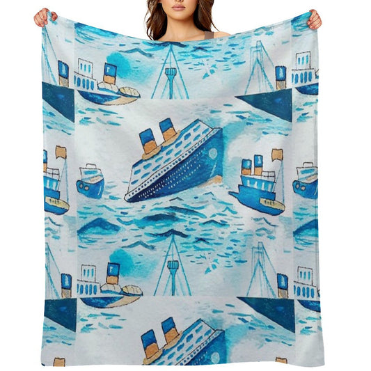 Ferry Boats Scrub Cap Throw Blanket