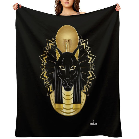 The Egyptian Goddess Sekhmet Throw Blanket
