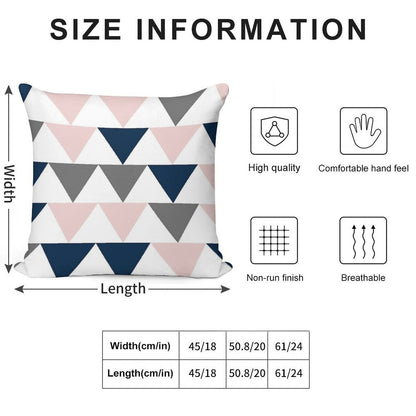 Arrows in Navy Blue, Charcoal Grey, And Blush Pink on White. Minimalist Geometric Contemporary Design Soft High-Density Material Throw Pillow