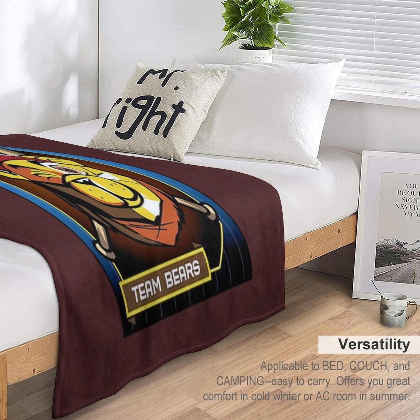 ROBUST BEAR BASEBALL CARD BEARS Throw Blanket