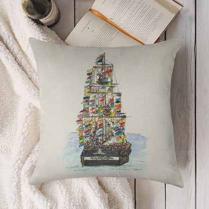 Gasparilla Pirate Festival, Tampa Linen Throw Pillow Cover