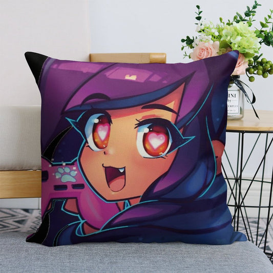 Aphmau with Video Game Linen Throw Pillow Cover