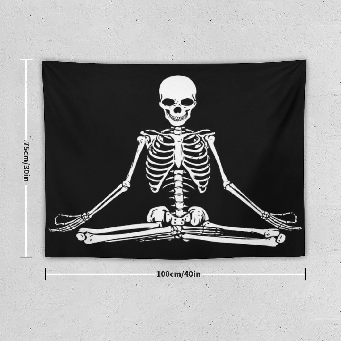 Meditating Skeleton Tapestry