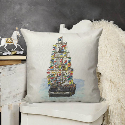 Gasparilla Pirate Festival, Tampa Linen Throw Pillow Cover