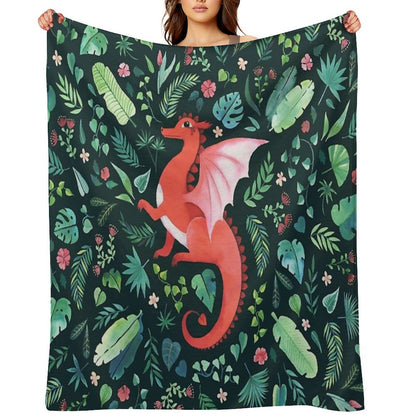 Tropical Dragon Throw Blanket