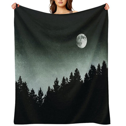 Under Moonlight  Kiwi Melon Collie Lassie Vibes In A Fairytale Forest With Cascadia Trees In Magic Moonlight Throw Blanket