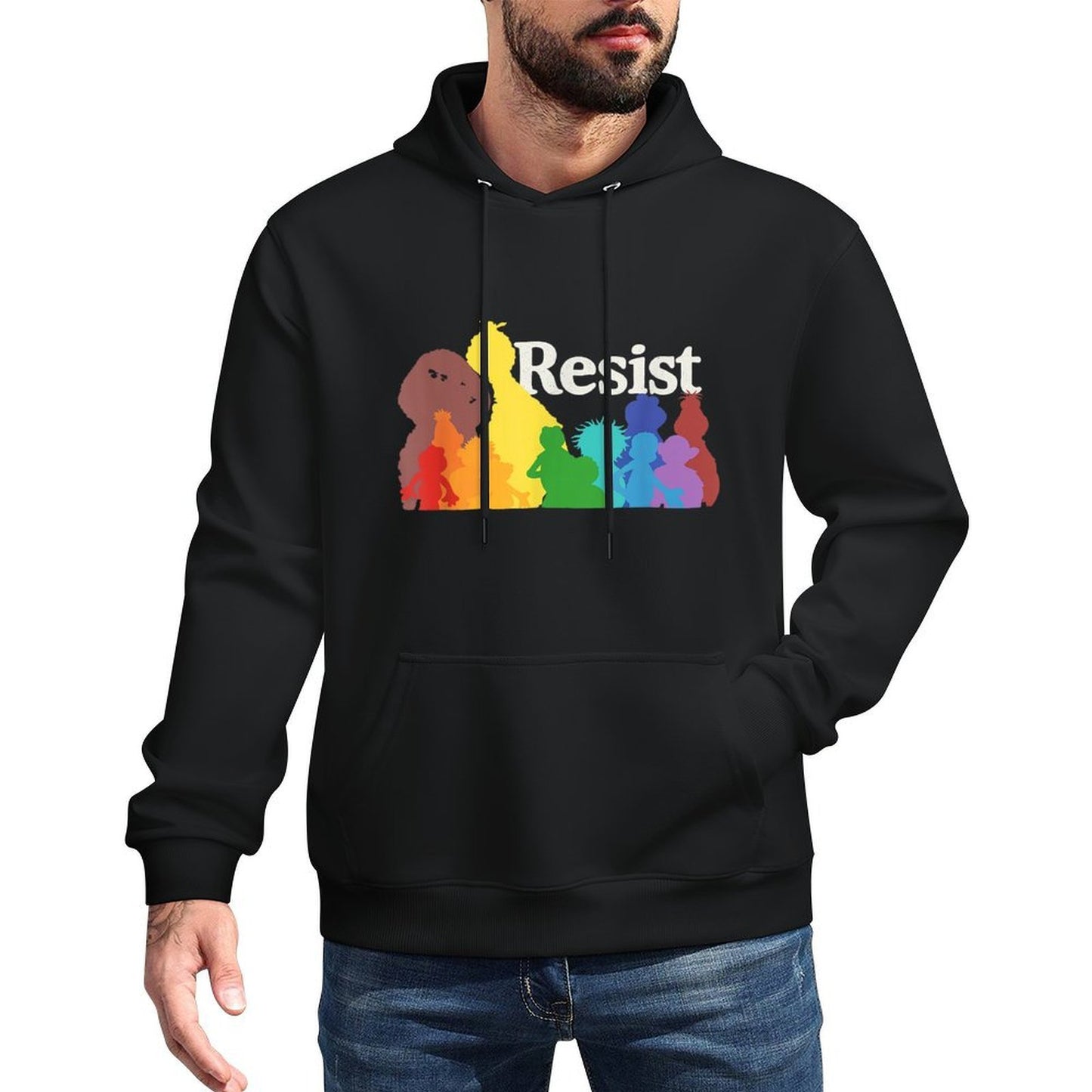 Save P.B.S Resist Rainbow Character Graphic Customizable Surface Hoodie