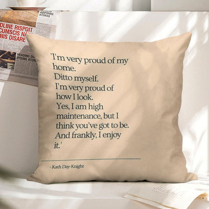 High Maintenance - Kath And Kim Linen Throw Pillow Cover
