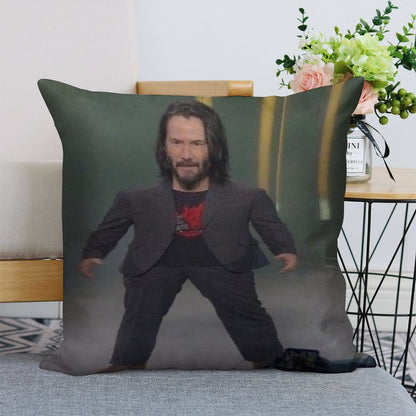 Baby Keanu Reeves Linen Throw Pillow Cover