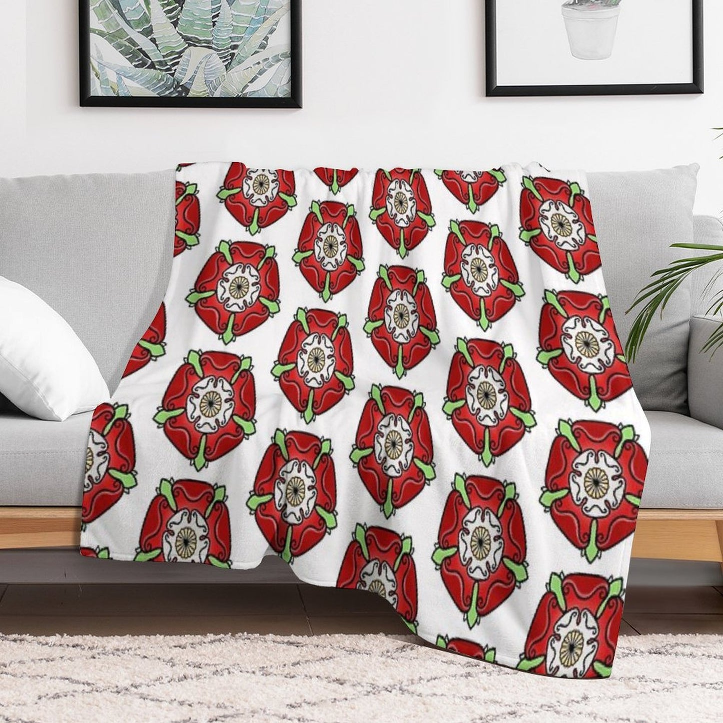 Tudor Rose Throw Blanket