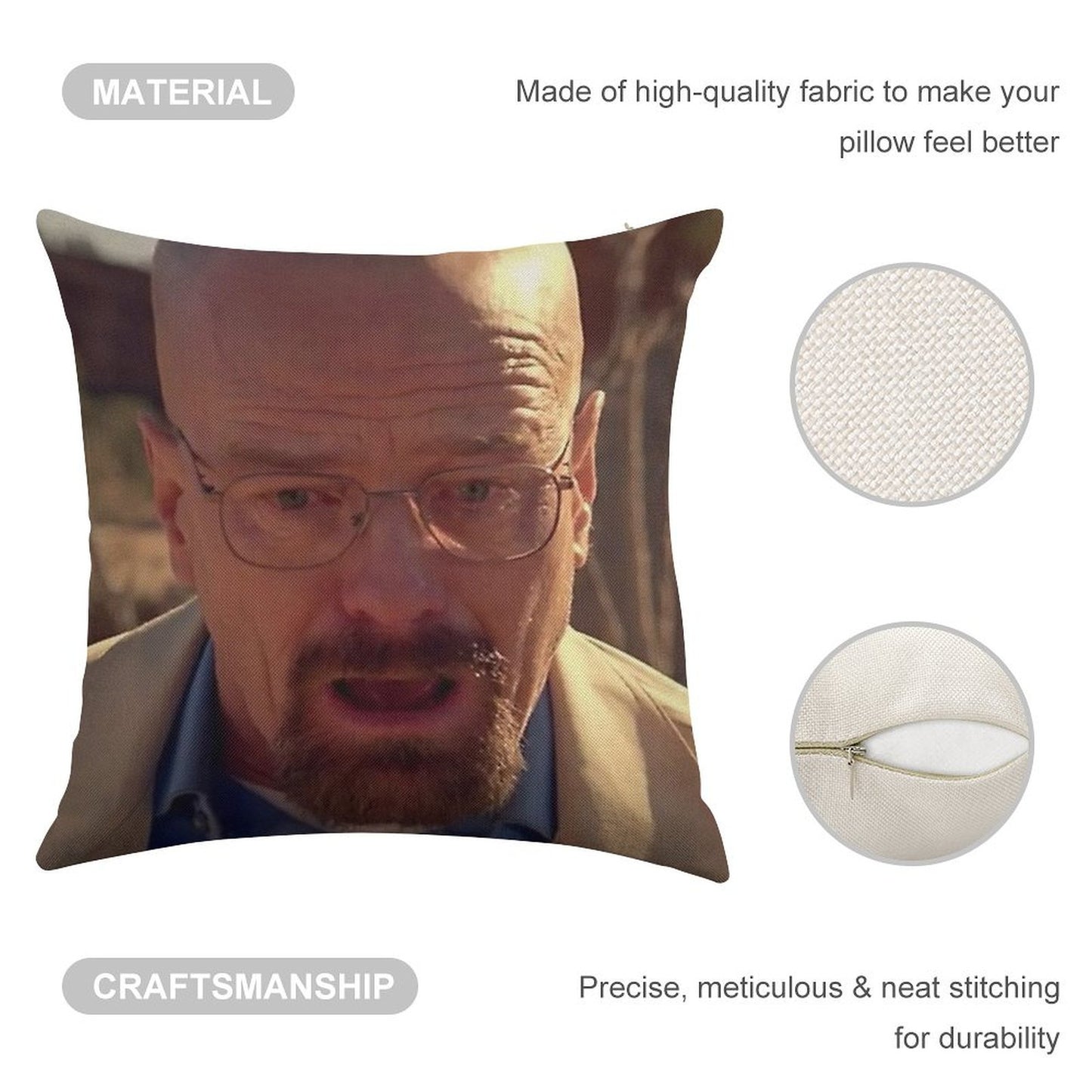 Walter White Meme Linen Throw Pillow Cover