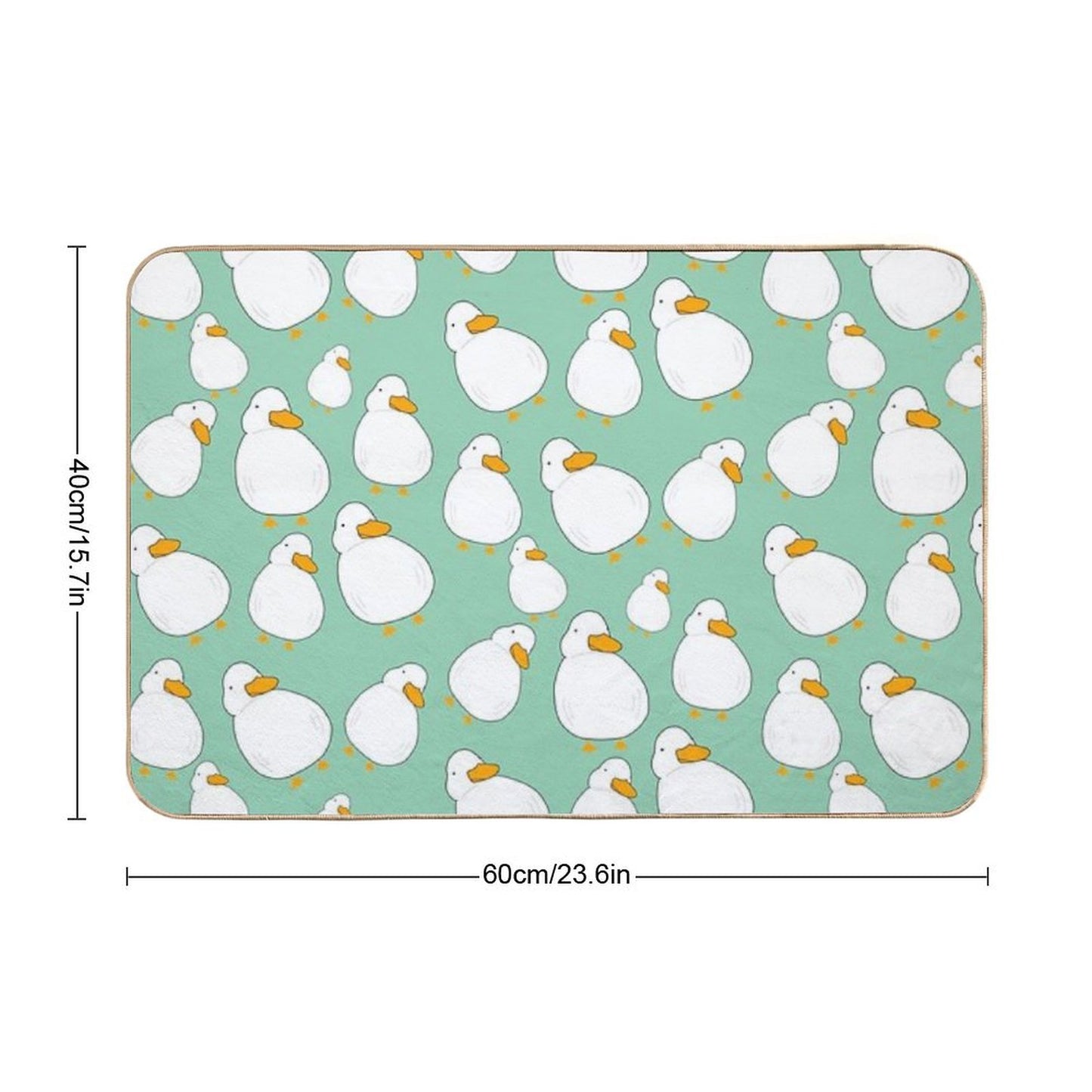 Chubby Duck Pattern Cute Fluffy White Bird Simple Anime Cartoon Kawaii Animal Bath Mat