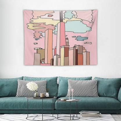Chicago Sunset by Sasa Elebea Tapestry