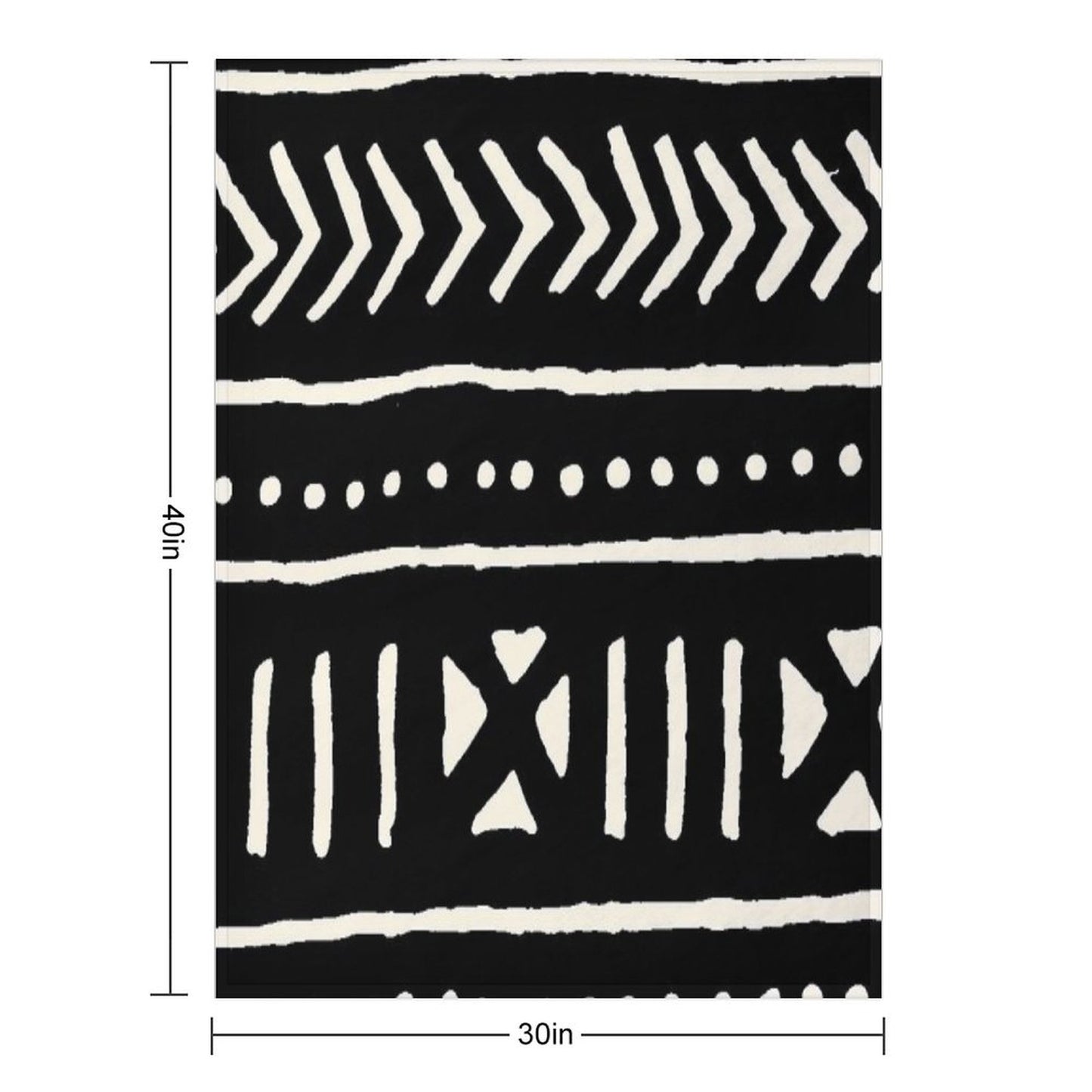 African Mud Cloth Black And White Throw Blanket
