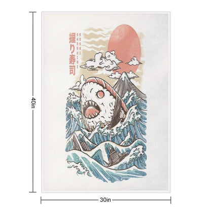 Sharkiri Sushi Throw Blanket
