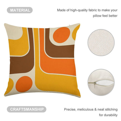 Retro Geometric Design 624 Linen Throw Pillow Cover